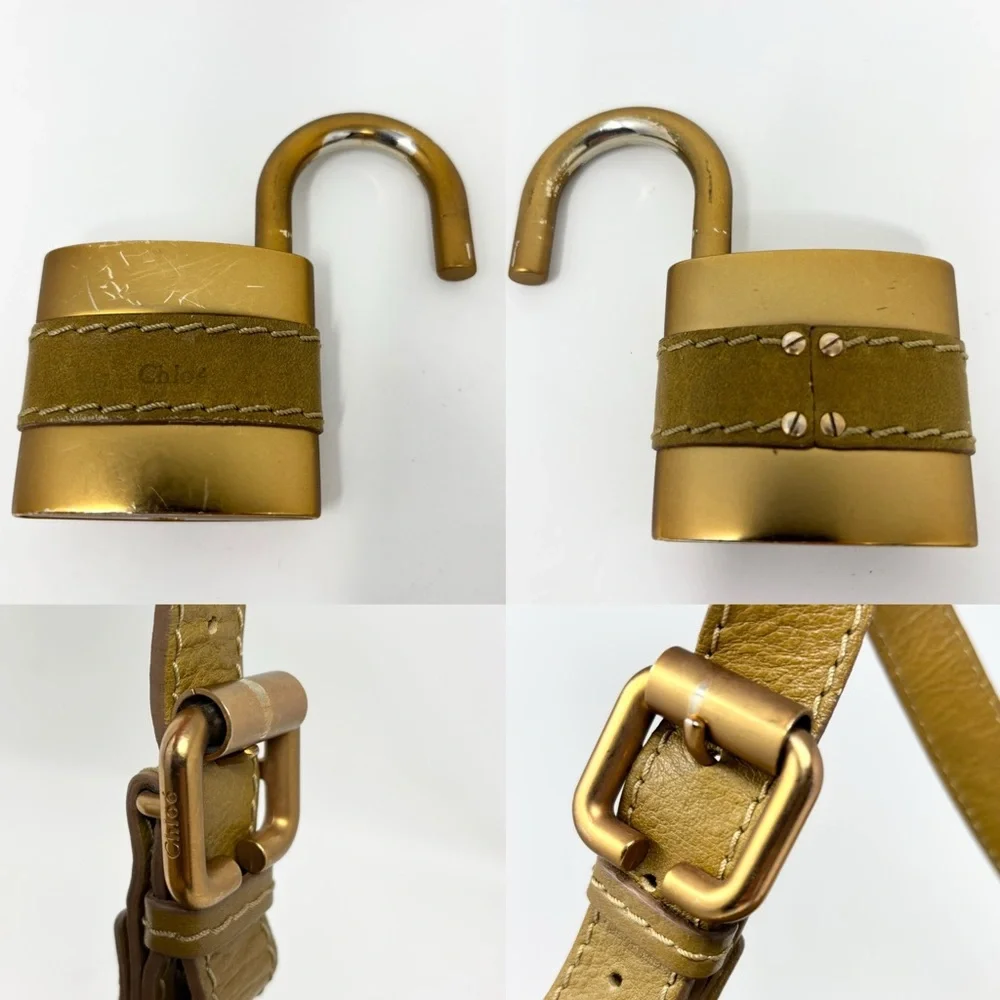 Chloé Paddington Hobo Tan Grained Leather Padlock Shoulder Bag Vintage Y2K